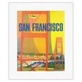 San Francisco California - The Golden Gate Bridge - Vintage Travel Poster by David Klein c.1950s - Fine Art Rolled Canvas Print 11in x 14in