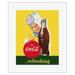Drink Coca Cola - Refreshing - Vintage Advertising Poster c.1950s - Fine Art Rolled Canvas Print 11in x 14in