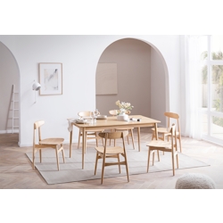 SIT Möbel Holz-Esstisch 160x90 cm | Sungkaiholz natur | B 160 x T 90 cm H 75 cm | 09616-01 | Serie SCANDI BLONDE
