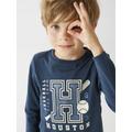 Basics Long Sleeve Top with Fun or Graphic Motif for Boys navy blue