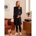 Dual Fabric Sweater Dress, Maternity & Nursing Special black dark solid