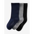 Pack of 3 Pairs of Seamless Socks for Boys navy blue