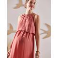 Short Sleeveless Dress, Maternity & Nursing Special brown light solid