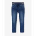 Straight Cut Denim-Effect Fleece Trousers, for Boys blue medium wasched