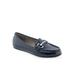 Wide Width Women's Day Drive Casual Flat by Aerosoles in Navy Patent Pewter (Size 10 W)