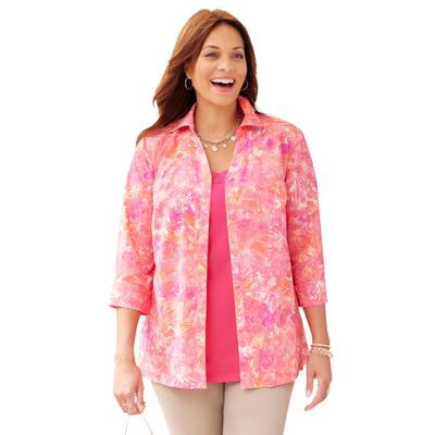 Plus Size Women's Print Button-Front Shirt by Cath...