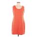 Daisy Fuentes Casual Dress - Mini Scoop Neck Sleeveless: Orange Dresses - Women's Size Large