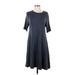 Lou & Grey Casual Dress - A-Line: Gray Solid Dresses - Women's Size Small