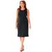 Plus Size Women's Ponte Sleeveless Shift Dress by Catherines in Black (Size 3X)