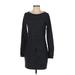 Athleta Casual Dress - Sweater Dress: Black Chevron/Herringbone Dresses - Women's Size X-Small