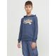 Hoodie JACK & JONES JUNIOR "JJELOGO SWEAT HOOD 2 COL 24 SN JNR" Gr. 140, blau (ensign blue) Jungen Sweatshirts