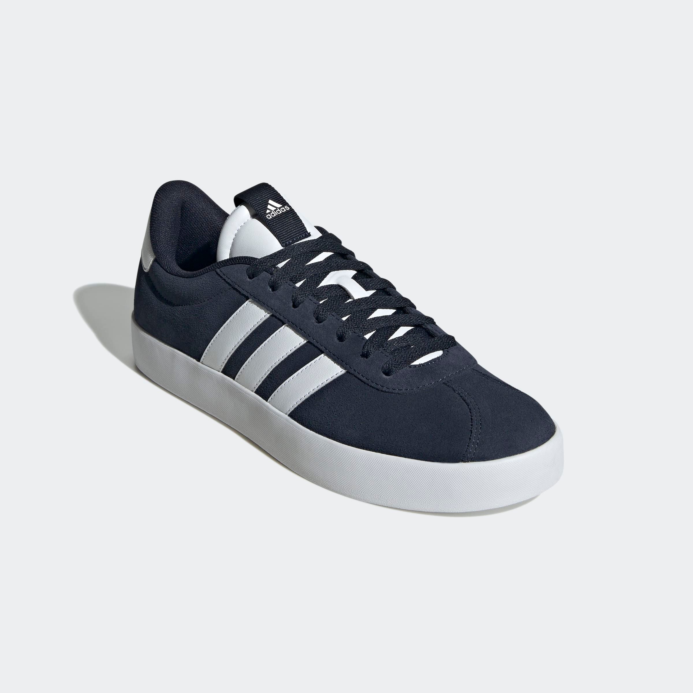 Sneaker ADIDAS SPORTSWEAR "VL COURT 3.0", Herren, Gr. 38, blau (legink, ftwwht, ftwwht), Leder, Synthetik, Schuhe Sneaker, inspiriert vom Design des adidas samba