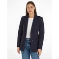 Jerseyblazer TOMMY HILFIGER "SLIM FIT KNIT SB BLAZER" Gr. 38, blau (dunkelblau) Damen Blazer