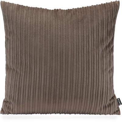 Dekokissen H.O.C.K. "Precious Cord", grau (braun, schlamm, taupe, unifarben), B:50cm H:10cm L:50cm, Polyester, Dekokissen_Sitzkissen_Kissenhüllen, leicht schimmernde unterschiedlich große Längsstreifen im Retro Style Image