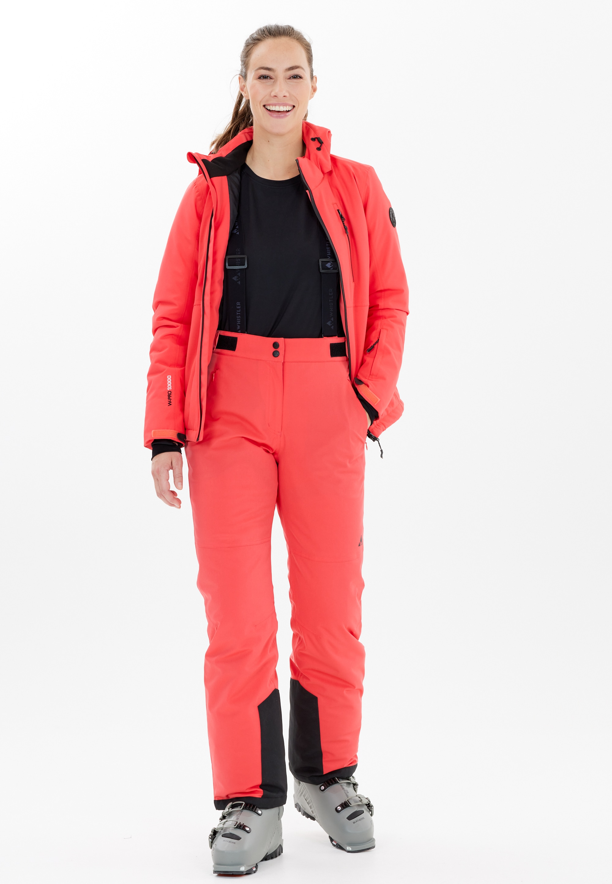 Skihose WHISTLER "YARRA", Damen, Gr. 36, EURO-Größen, pink, 94% Polyester, 6% Elasthan, mehrfarbig, Casual, Hosen, mit wasserdichter 3-Lagen-Membran
