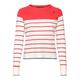 Strickpullover VERO MODA "VMALMA LS O-NECK RAGLAN PULLOVER BOO" Gr. XS (34), weiß (snow white stripes:with cayenne and navy blazer contrast) Damen Pullover