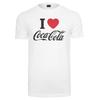 T-Shirt MERCHCODE "Merchcode Herren Coca Cola I Love Coke Tee", Herren, Gr. XS, weiß, 100% Baumwolle, unifarben, casual, normal, Rundhals, Kurzarm, Shirts