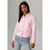 Kurzblazer ANISTON SELECTED, Damen, Gr. 36, rosa, Web, Obermaterial: 95% Polyester, 5% Elasthan. Futter: 100% Polyester, unifarben, elegant, lässig geschnitten taillenbedeckt, Langarm, Blazer, mit rosegoldfarbenen Knöpfen