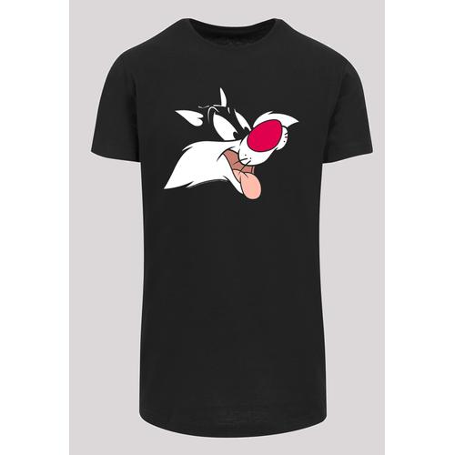 „Kurzarmshirt F4NT4STIC „“Herren Looney Tunes Sylvester with Shaped Long Tee““ Gr. L, schwarz (black) Herren Shirts T-Shirts“