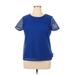 Calvin Klein Short Sleeve Top Blue Crew Neck Tops - Women's Size X-Large