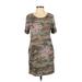 First Love Casual Dress - Mini Scoop Neck Short sleeves: Brown Camo Dresses - New - Women's Size X-Small