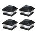 Glitzhome Set of 4 Black Solar Fence Deck Lights Post Lights - Set of 4