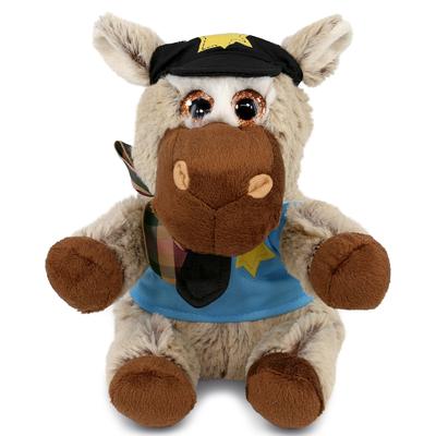 DolliBu Floppy Donkey Police Officer Plush Toy w/ Cop Uniform and Cap - 7 inches