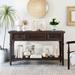 Classic Retro Console Table Sofa Table with 3 Top Drawers & Open Style Bottom Shelf, Console Table, Side Table, Espresso