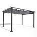 10 ft. x 13 ft. Aluminum Outdoor Pergola with Retractable Shade Canopy