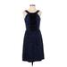 J.Crew Casual Dress - Party Scoop Neck Sleeveless: Blue Dresses - Women's Size 4