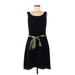 Jessica Howard Casual Dress - A-Line Scoop Neck Sleeveless: Black Print Dresses - Women's Size 8 Petite