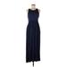 Casual Dress - Maxi: Blue Solid Dresses - Women's Size Medium