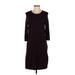 J.Jill Casual Dress - Sweater Dress: Burgundy Dresses - Women's Size Small