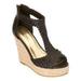 Nine West Shoes | Nine West Obsessol Black & Natural Jute Espadrille Wedge Shoes | Size 6 | Color: Black | Size: 6