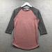Lularoe Tops | Lularoe Top T-Shirt Women's Xs 3/4 Sleeve Raglan Gray Light Red | Color: Red | Size: Xs