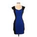 Express Cocktail Dress - Bodycon: Blue Color Block Dresses - Women's Size 2