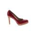 Jessica Simpson Heels: Pumps Platform Cocktail Party Red Solid Shoes - Women's Size 9 - Round Toe