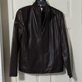 Nine West Jackets & Coats | Nine West Brown Leather Jacket Size Large | Color: Brown | Size: L