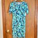 Lularoe Dresses | Nwt Lularoe Julie Feather Dress Size Medium | Color: Blue/Green | Size: M