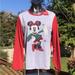 Disney Tops | Disney Minnie Mouse Pajama Top Womens L Raglan Red Green Xmas Christmas | Color: Gray/Red | Size: L