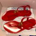 Louis Vuitton Shoes | Louis Vuitton Bikini Thong Flat Sandals With Padlocks (Size 38) | Color: Gold/Red | Size: 8