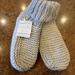 Anthropologie Shoes | New! Anthropologie Hand Knit Lemon Light Grey Knit Slippers Size S/M Nwt! | Color: Gray | Size: Small/Medium 5-7