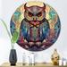 Design Art Portrait Of Magical Owl In Enchanted Forest Wall Clock Metal in Blue/Gray/Indigo | 23 H x 23 W x 1 D in | Wayfair CLM88270-C23