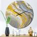 Design Art Grey Yellow Marble Symphony Metal Wall Clock Metal in Gray/Yellow | 16 H x 16 W x 1 D in | Wayfair CLM102739-C16