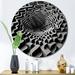 Design Art Through The Rabbit Hole Black White Maze I Wall Clock Metal in Black/White | 23 H x 23 W x 1 D in | Wayfair CLM84591-C23