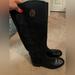 Tory Burch Shoes | Black Leather Tory Burch Knee High Boots | Color: Black | Size: 7.5