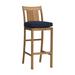 Summer Classics Croquet 30" Patio Bar Stool w/ Cushion Wood in Brown/White | Wayfair 28384+C036H4222N