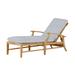 Summer Classics Croquet 66.5" Long Reclining Single Chaise w/ Cushions Wood/Solid Wood in Brown/White | Outdoor Furniture | Wayfair