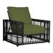 Summer Classics Newport Patio Chair w/ Cushions Wicker/Rattan in Black | Wayfair 32340+C623H4302N