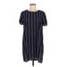 Forever 21 Casual Dress - Shift: Blue Stripes Dresses - Women's Size Medium